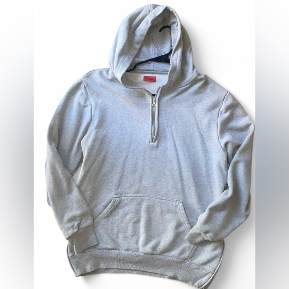 Killion Heather Gray quarter zip side cut hoodie